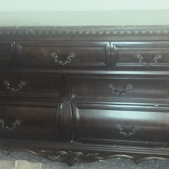 Elegant Dark Brown Wooden Dresser